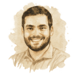 Ilustração em aquarela de hóspede da Villa Samburá