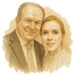 Ilustração em aquarela de hóspede da Villa Samburá